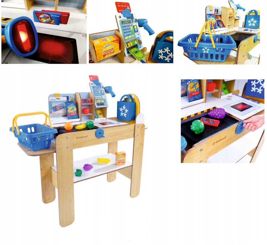 Drewniana Duża Kasa Sklep dla Dzieci KidKraft+AKCESORIA Zestaw 3+ Lat