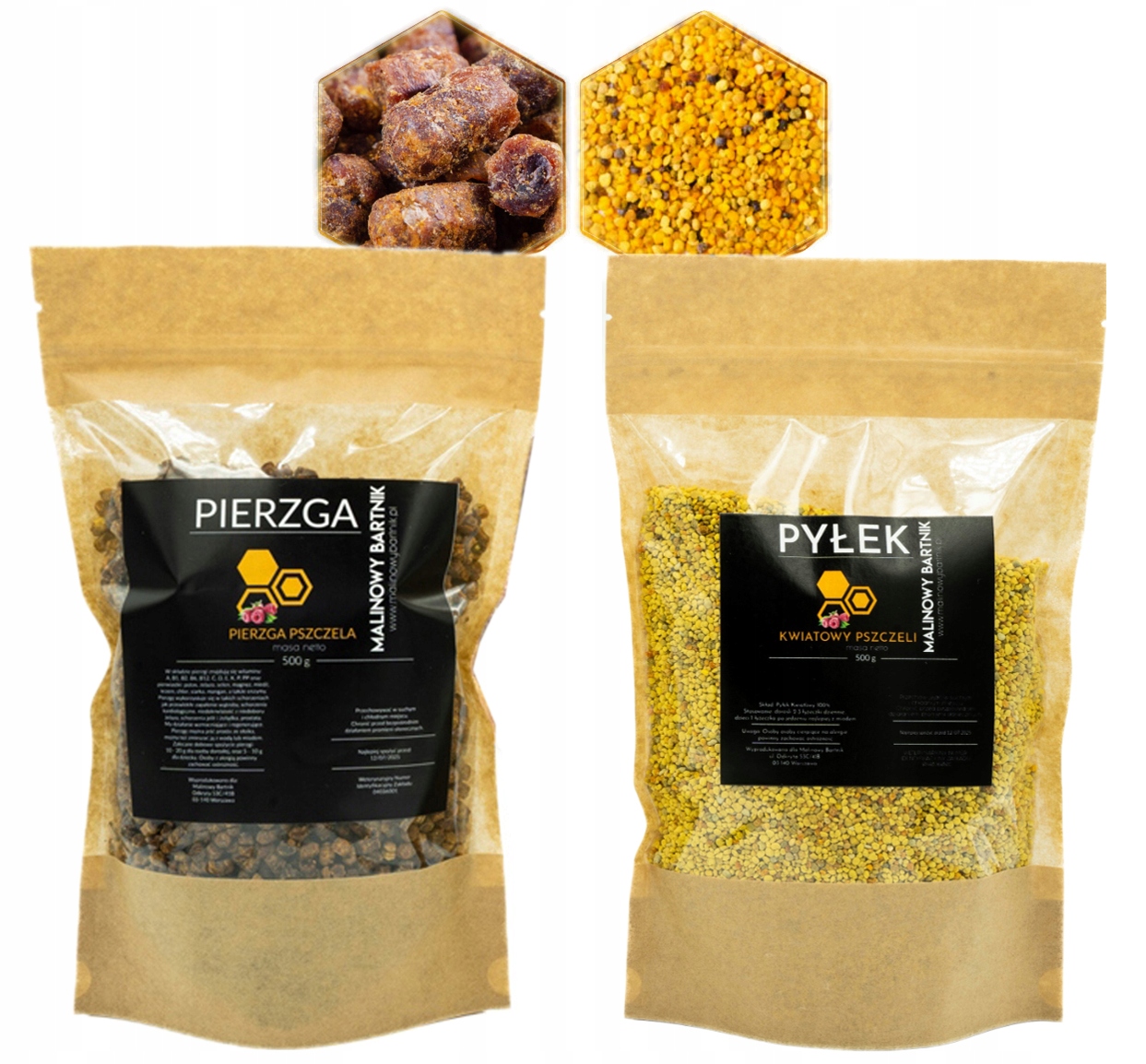 Sada Čerstvá Perga Včelí 500G a Pyl Včelí Polský Květový 500G