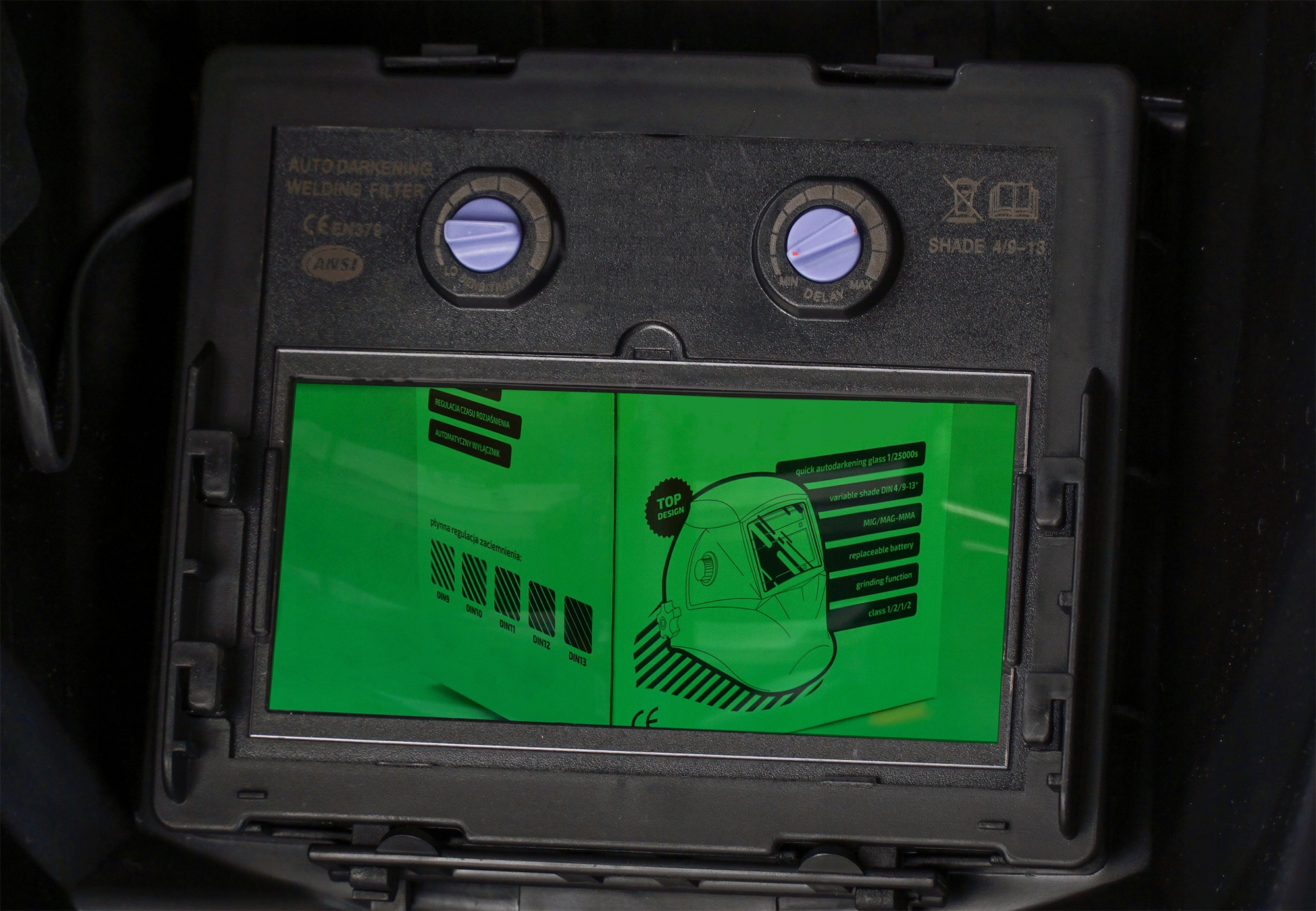MASKA SPAWALNICZA PRZYŁBICA SAMOŚCIEMNIAJĄCA LCD Klasa optyczna 1/2/1/2