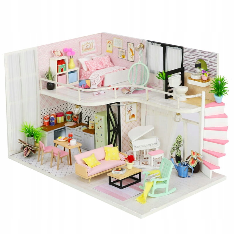Miniaturowy Domek Różowa Melodia Ani Lifestyle Mieszkanie Fortepian