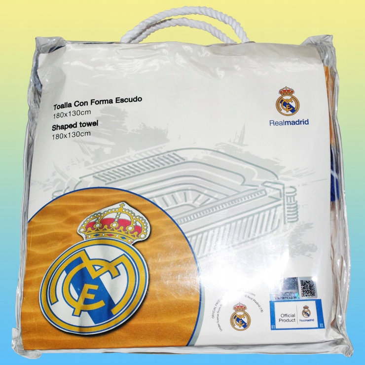 KRÓLEWSCY REAL MADRYT DUŻY RĘCZNIK PLAŻOWY HERB 180 x 130 CM BASEN WAKACJE Marka inna