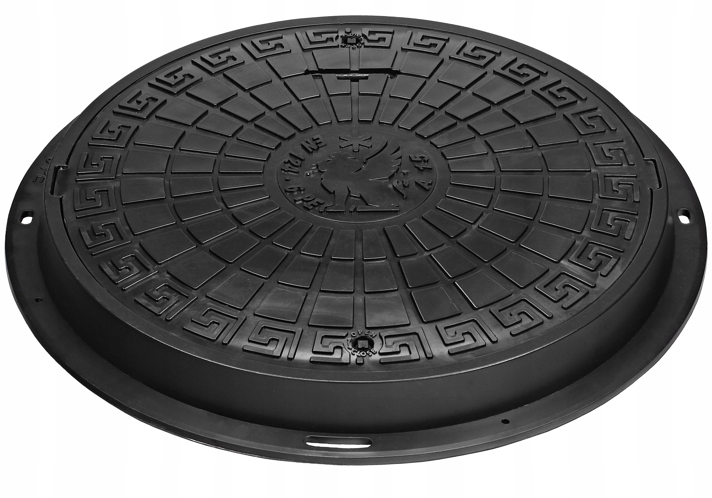 Kryt Poklopu Do Žumpy Studny Ø600/780 A15 BabylonPlast Černý Uzamykatelný