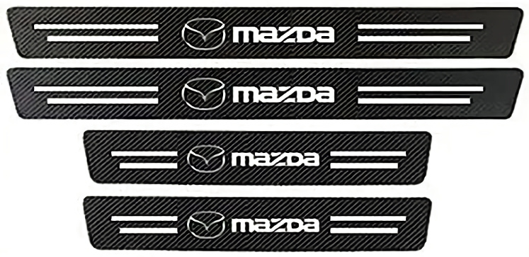 4X Naklejki Ochronne Folia Ochronna Na Progi Do Samochodu Mazda Carbonowe