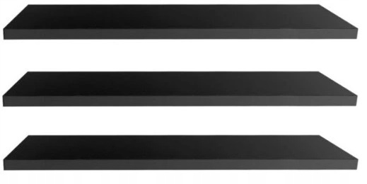 3 x Police 70 x 20 cm Černá Bílá Dubová Závěsná Nástěnná Police Do Obývacího Pokoje Kuchyně