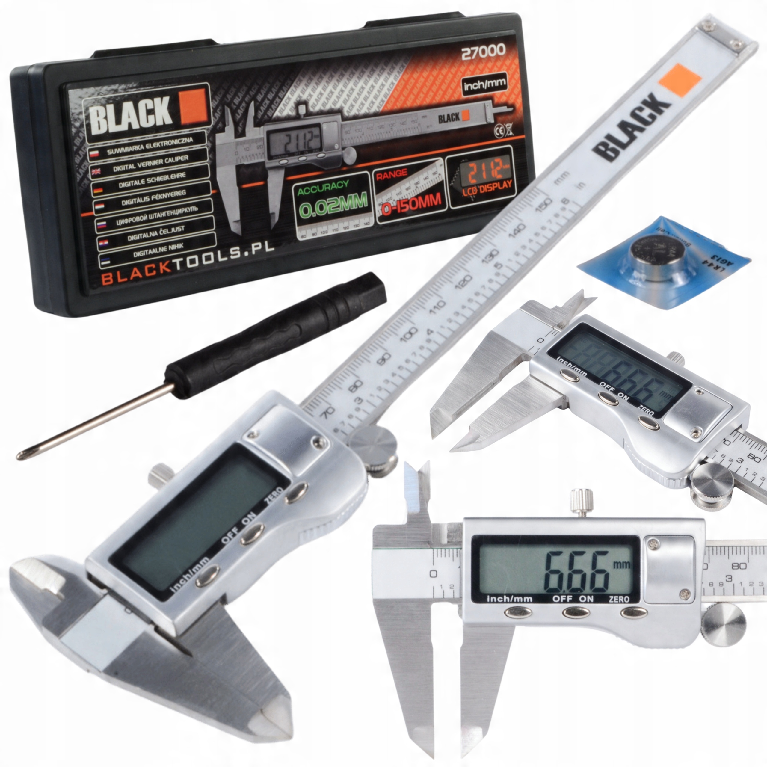 

Cyfrowa Suwmiarka Elektroniczna 150 mm etui plast.