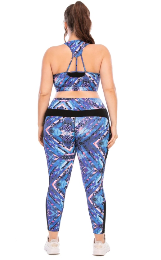 KOMPLET TOP SPODNIE LEGGINSY NA SIŁOWNIE PLUS SIZE Rozmiar 3XL