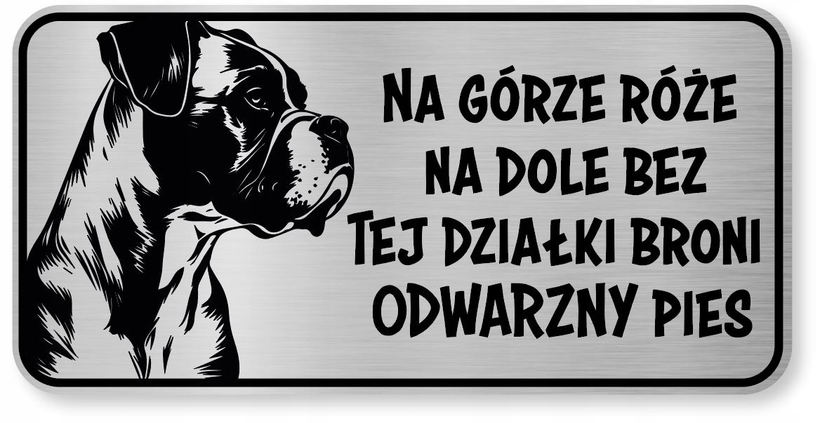 Tabliczka uwaga pies Boxer