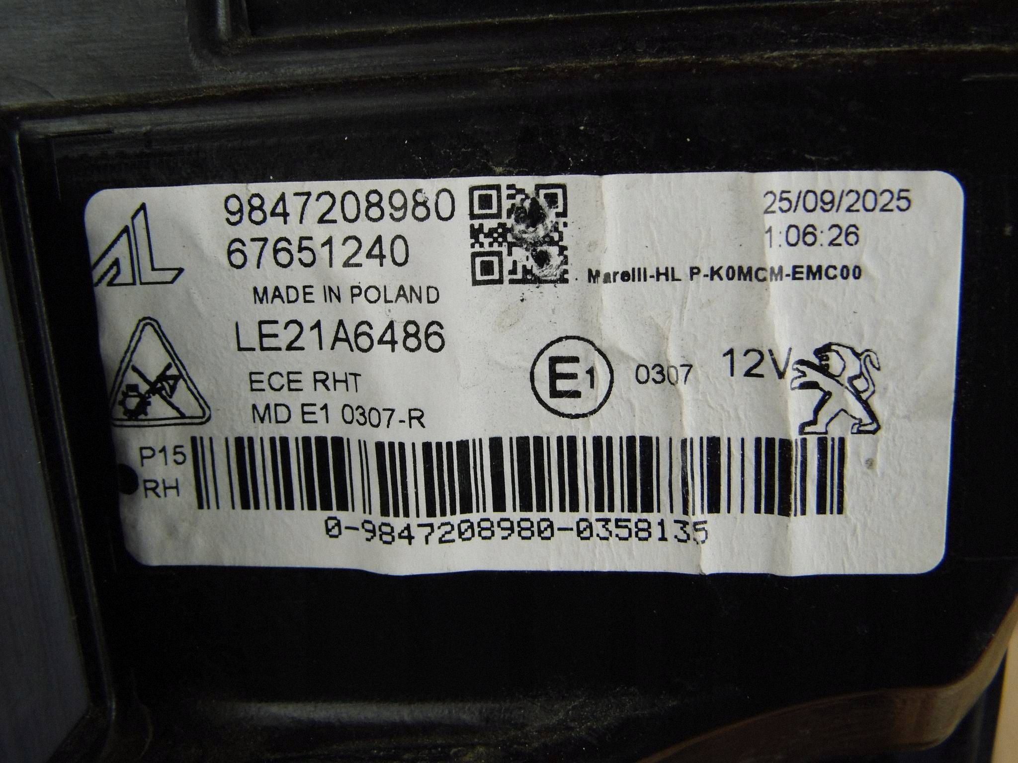 Peugeot Expert / Traveller 2024+ LIFT light right front front right