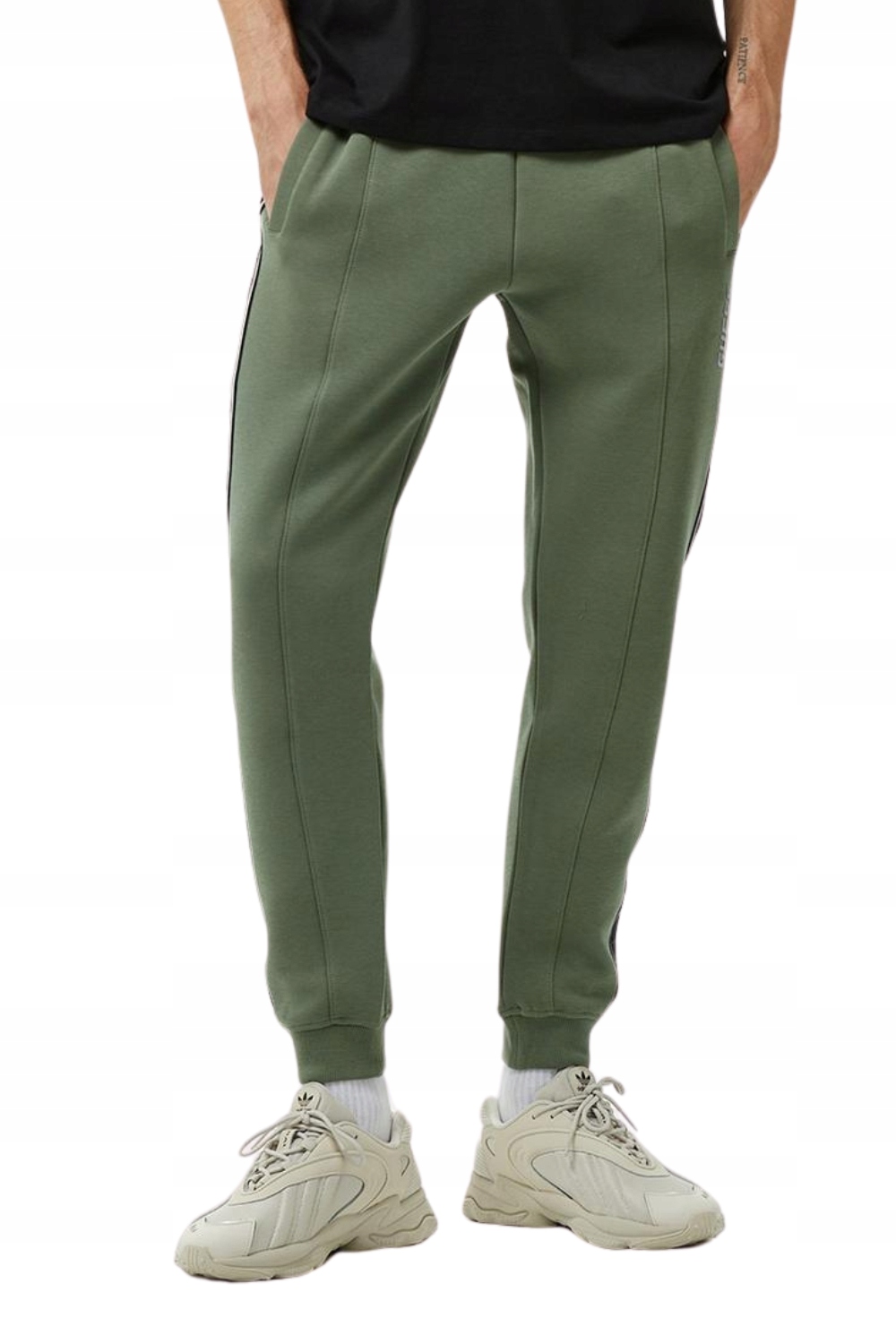 Guess Zelené pánské tepláky s lampasy Mickey S