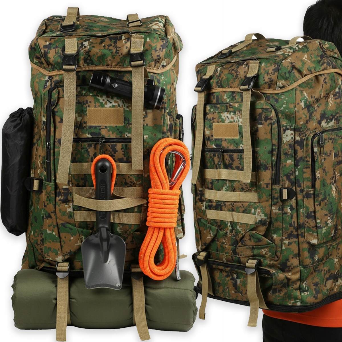 Plecak Wojskowy Duży 100L Turystyczny Taktyczny Podróżny Kartan Zielony