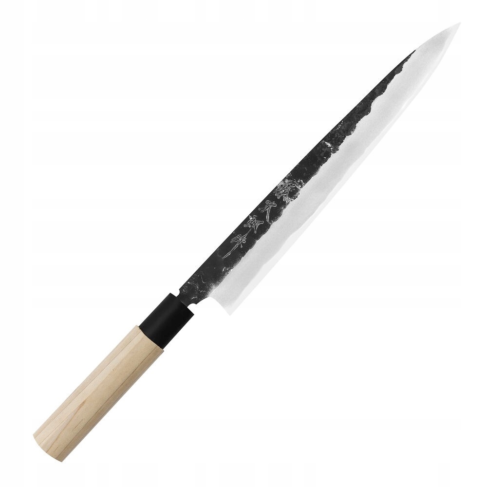 Japonský Nôž Tojiro Yanagiba 24 cm na sashimi z uhlíkovej ocele Black Hammered