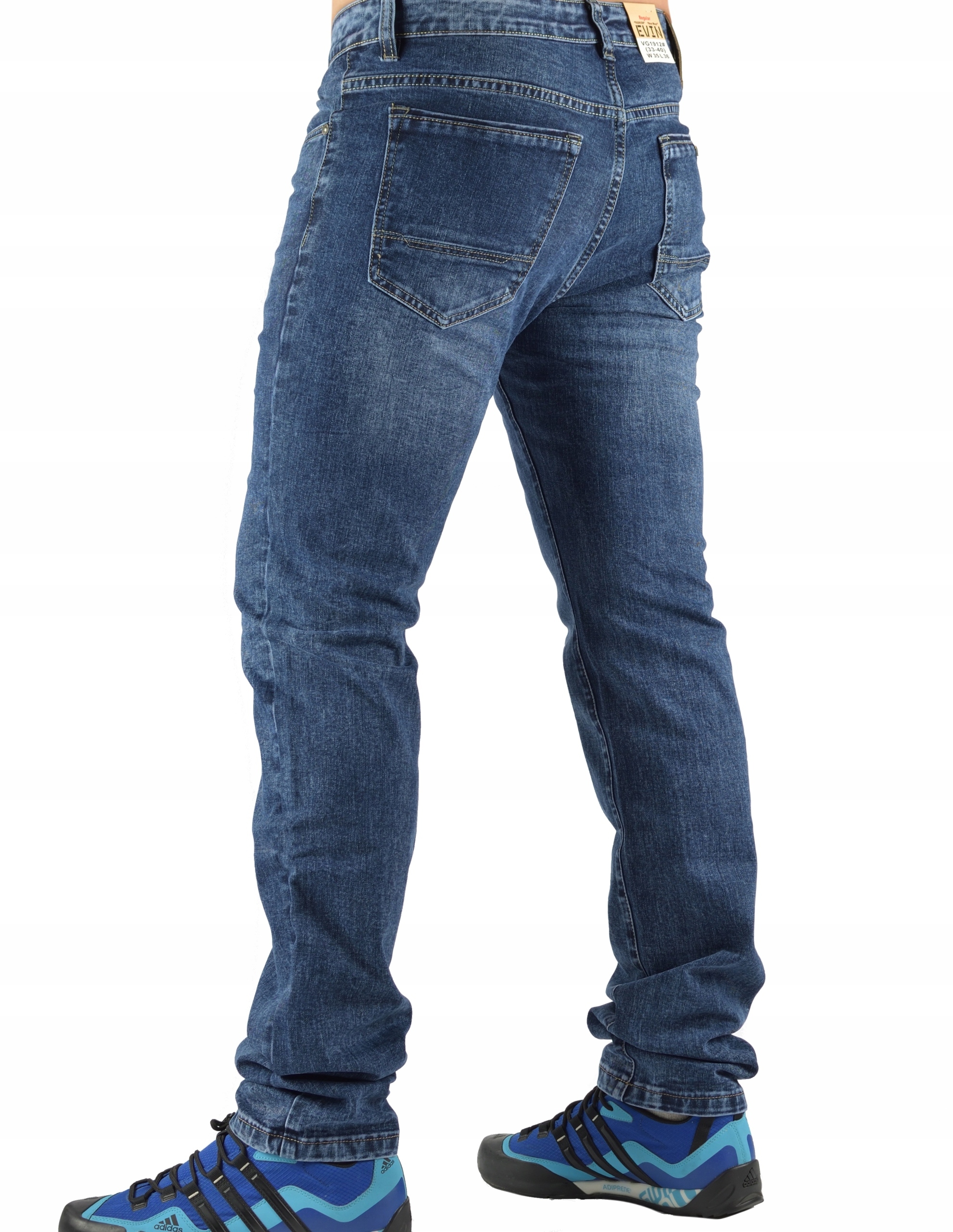 SPODNIE MĘSKIE NIEBIESKIE JEANSY EVIN W 38 L 34