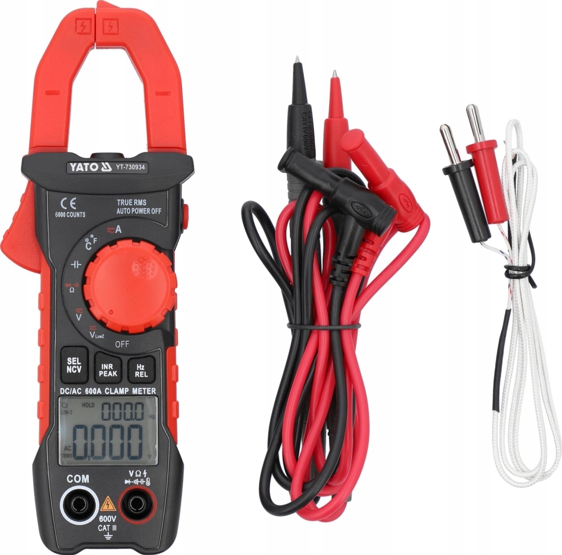 Klešťový Měřič Robustní Kryt A Pouzdro Rms Ac/dc 10MA-600A Yato YT-730934