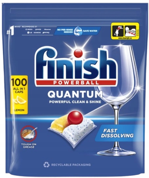 Levně Finish Quantum All In One kapsle do myčky Lemon Citronové 100 kapslí
