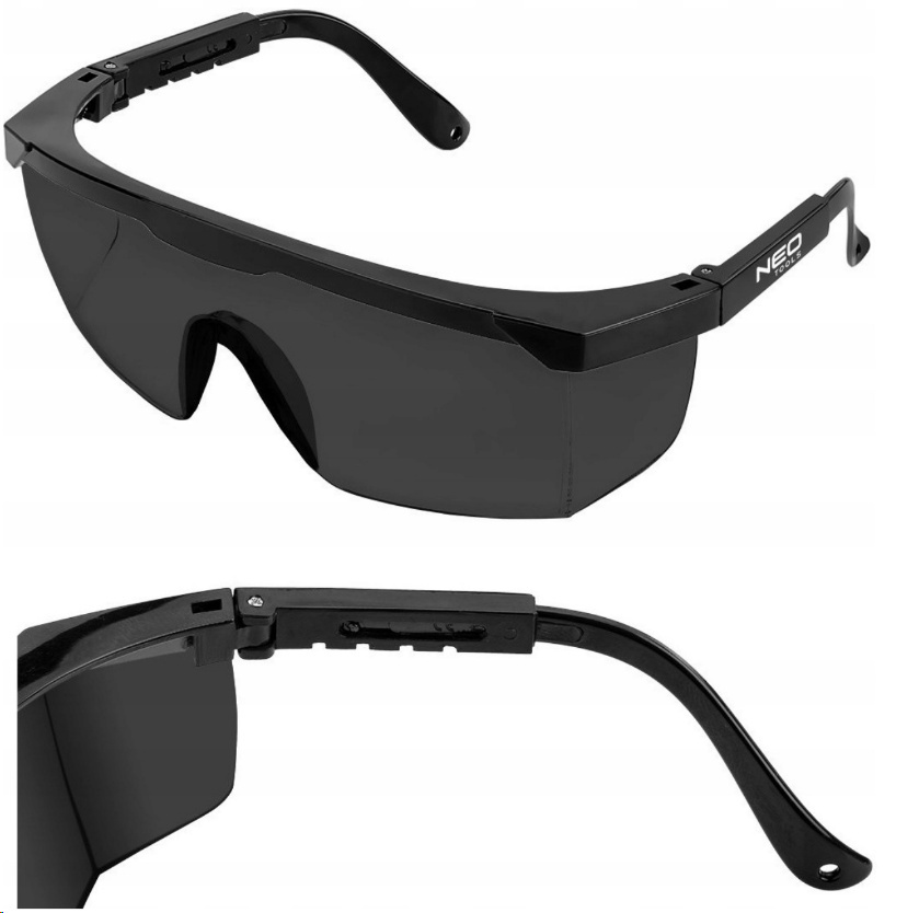 OKULARY OCHRONNE PRZYCIEMNIANE SOCZEWKI REGULOWANE ZAUSZNIKI NEO TOOLS