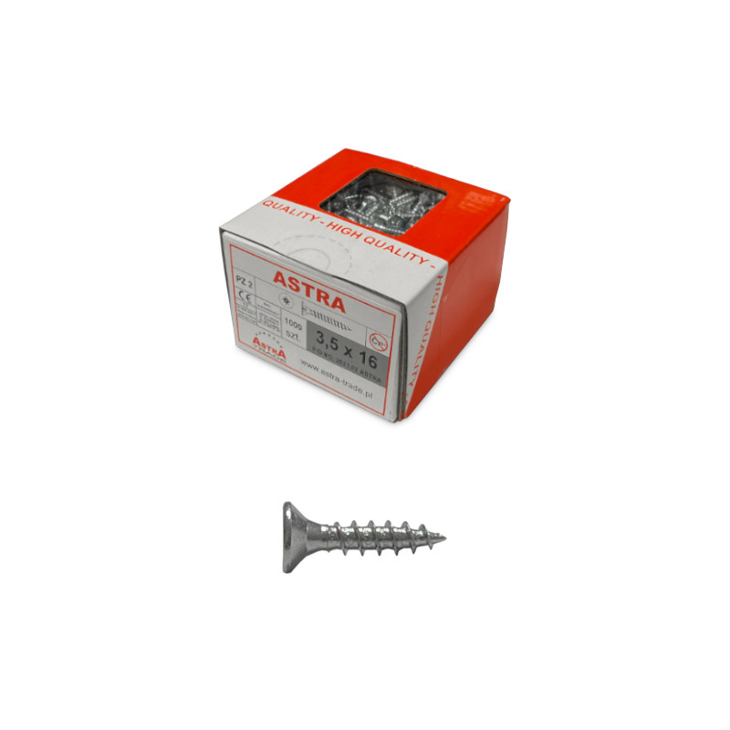 

Wkręty Astra 3,5x16mm b. ocynk 1000szt. PZ2