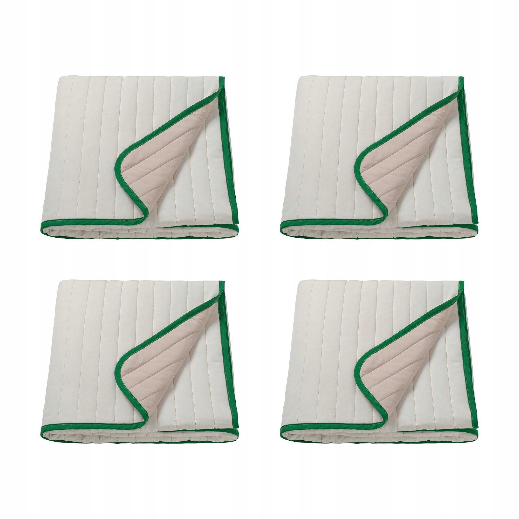 4 ks Přehoz v bílé/béžové barvě 160 x 250 cm elegantní doplněk