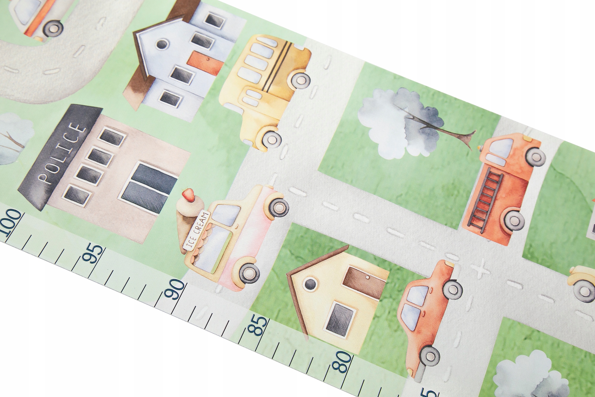 Miarka wzrostu dla dzieci na PŁÓTNIE Miasto Kolor wielokolorowy