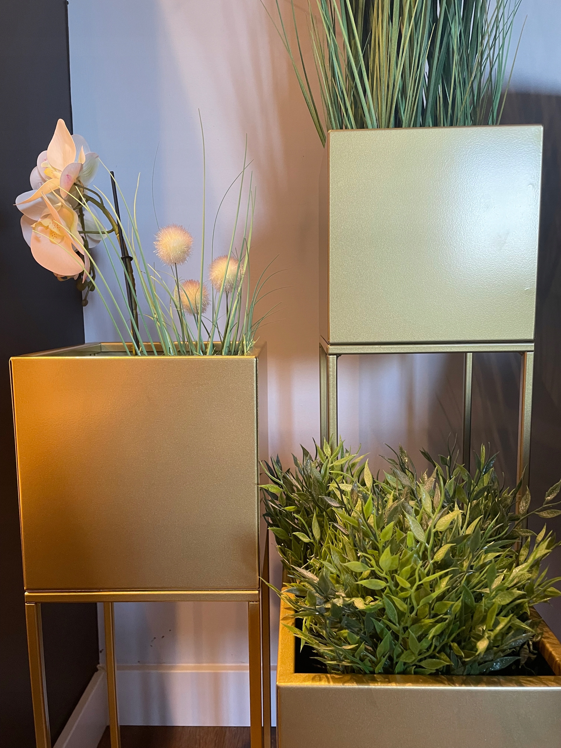 Osłonka Metal Doniczka Loft LORIENT GOLD L87cm YLD Wysokość produktu 87 cm