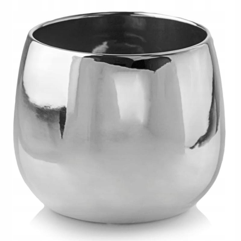 

Srebrna osłonka doniczka lustrzana Polnix 15 cm