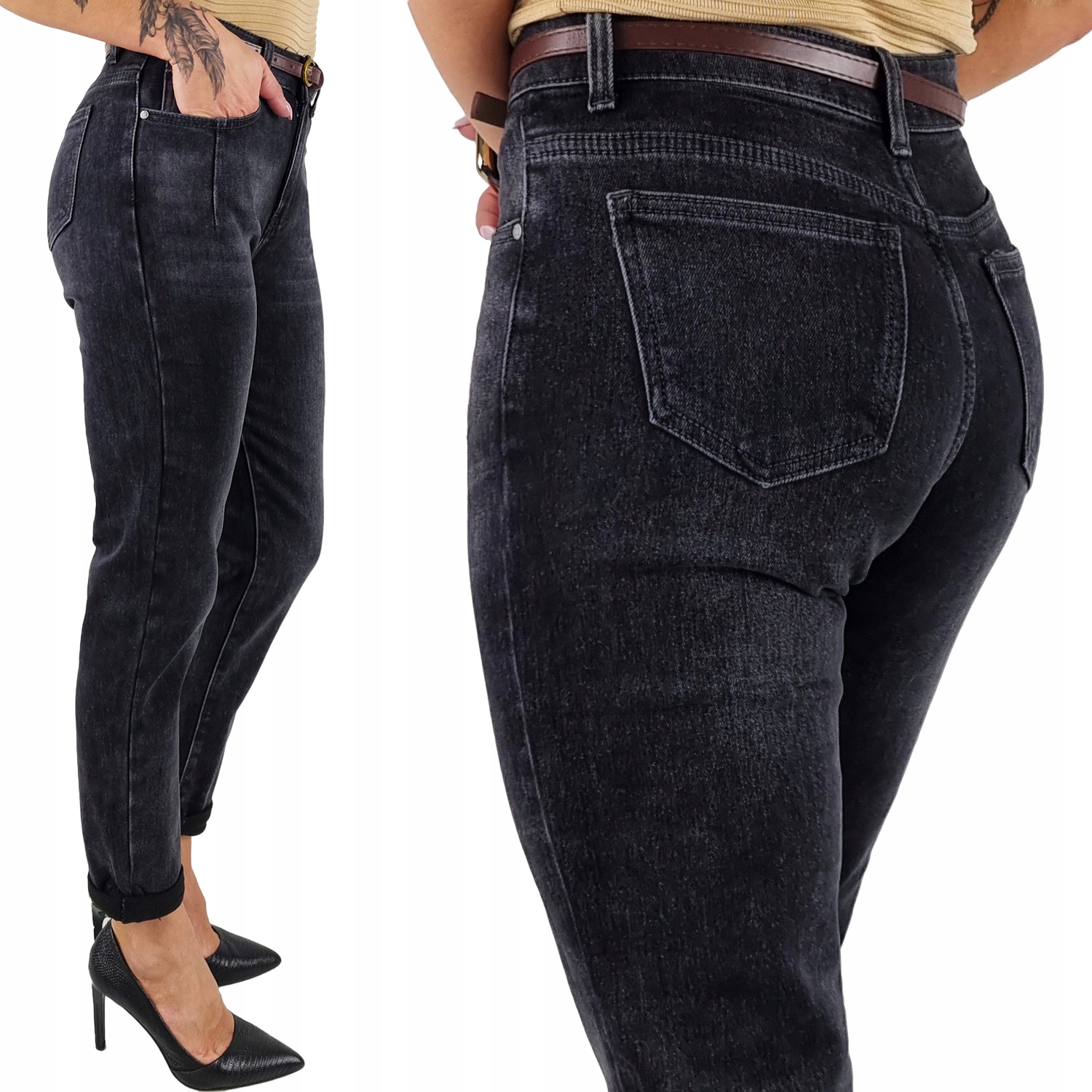 Zateplené Dámské Džíny S Vysokým Pasem Push-Up