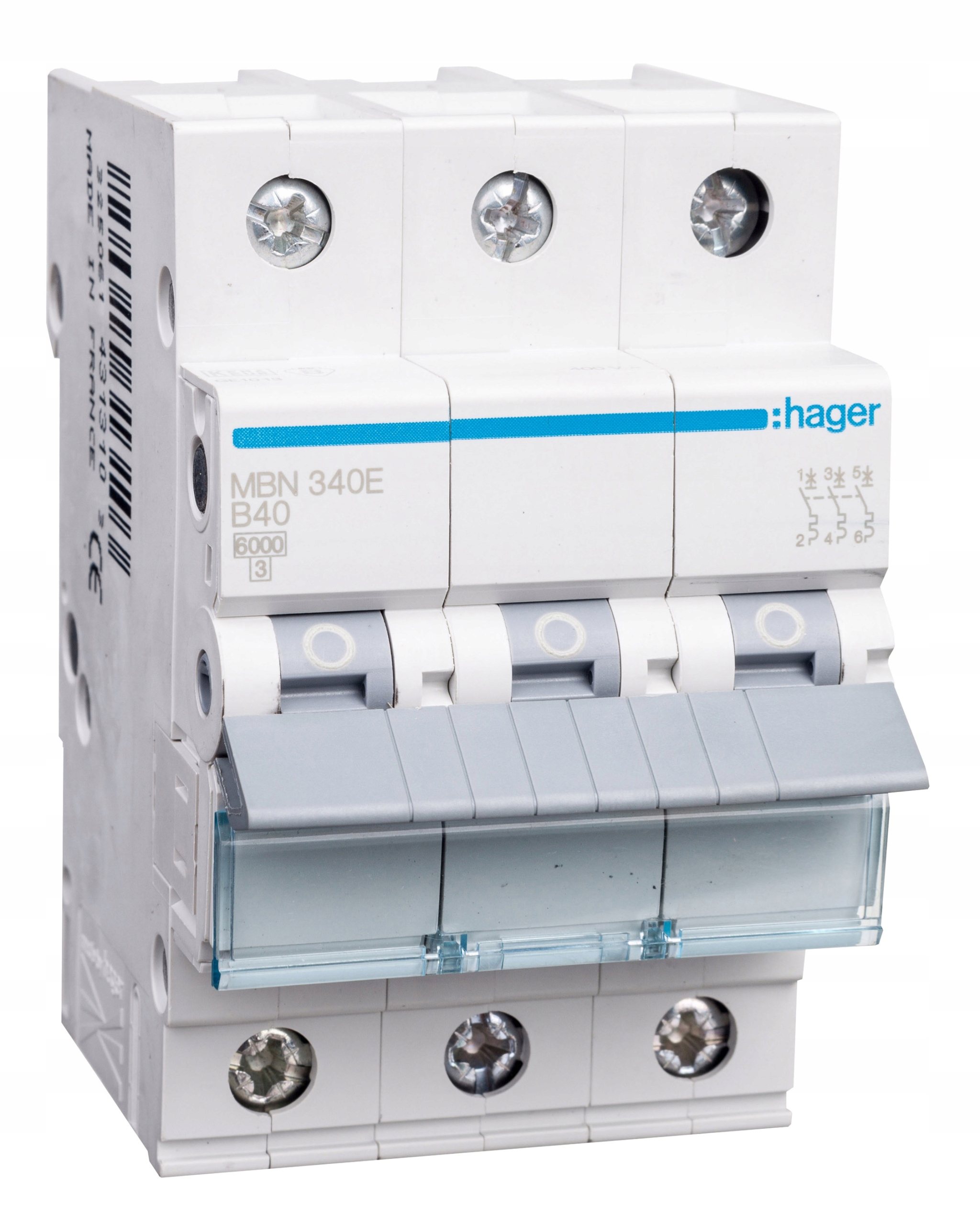 Hager Nadproudový spínač 3P B 40A 6kA Ac MBN340E