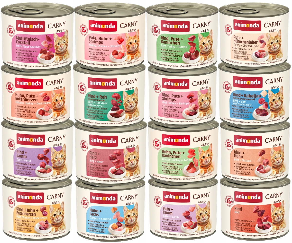 Animonda Carny Adult puszka Zestaw 16x200g – MIX podstawowych smaków