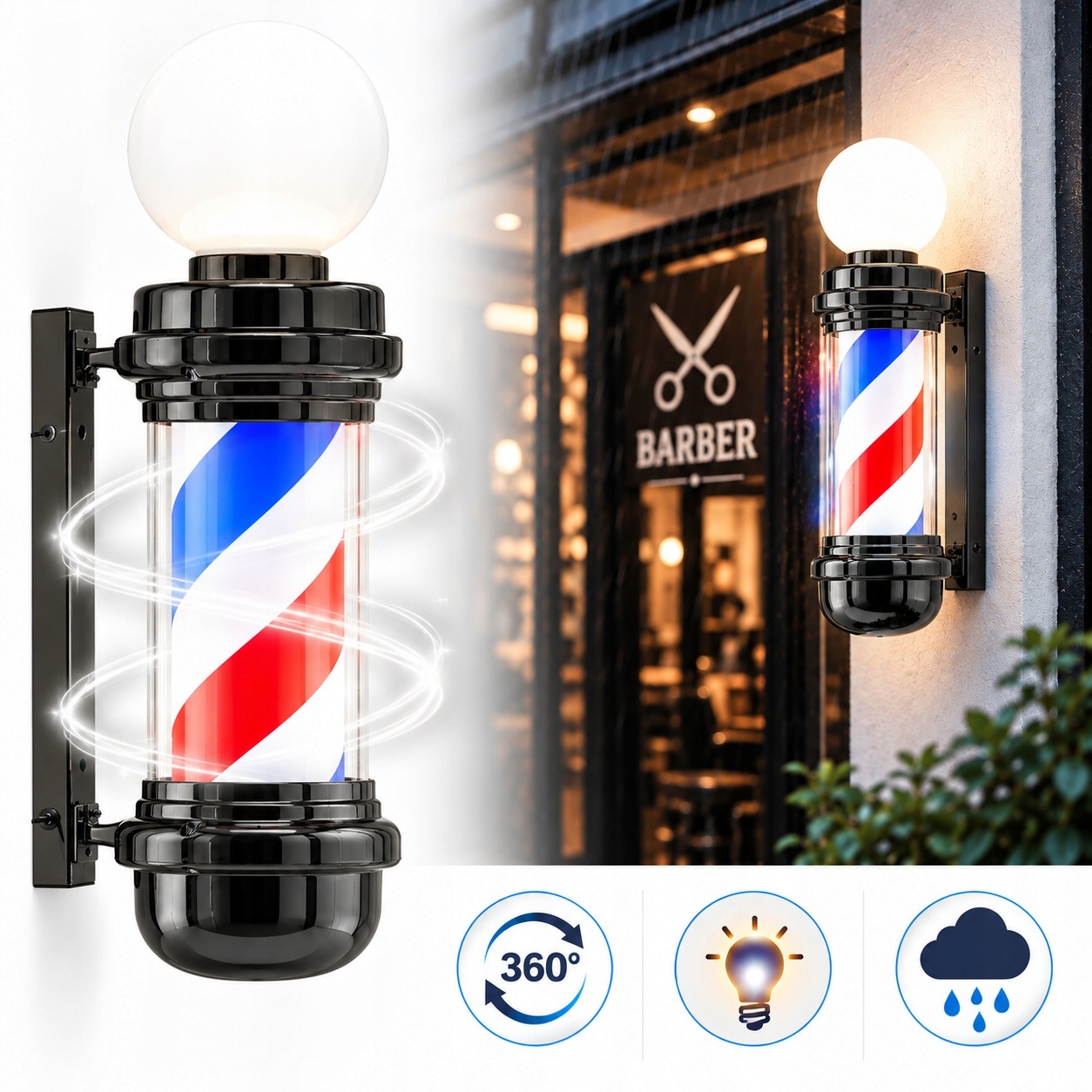 Stropní Svítidlo sloupek barberská led lampa barberský barber znak reklama obývací pokoj 67 cm