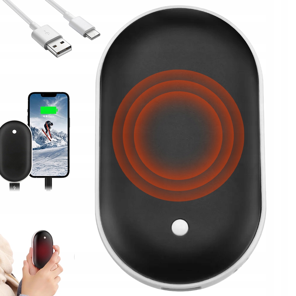 Elektryczny Podgrzewacz Do Rąk 2W1 Power Bank 5200MAH Usb Na Kemping