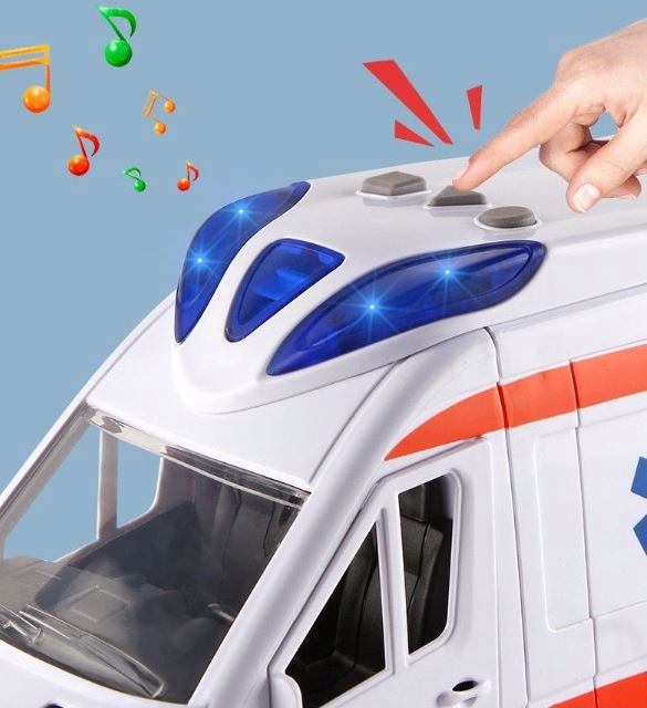 Auto Karetka Pogotowia Ambulans Van bus Napęd Drzwi Nosze Materiał karton plastik