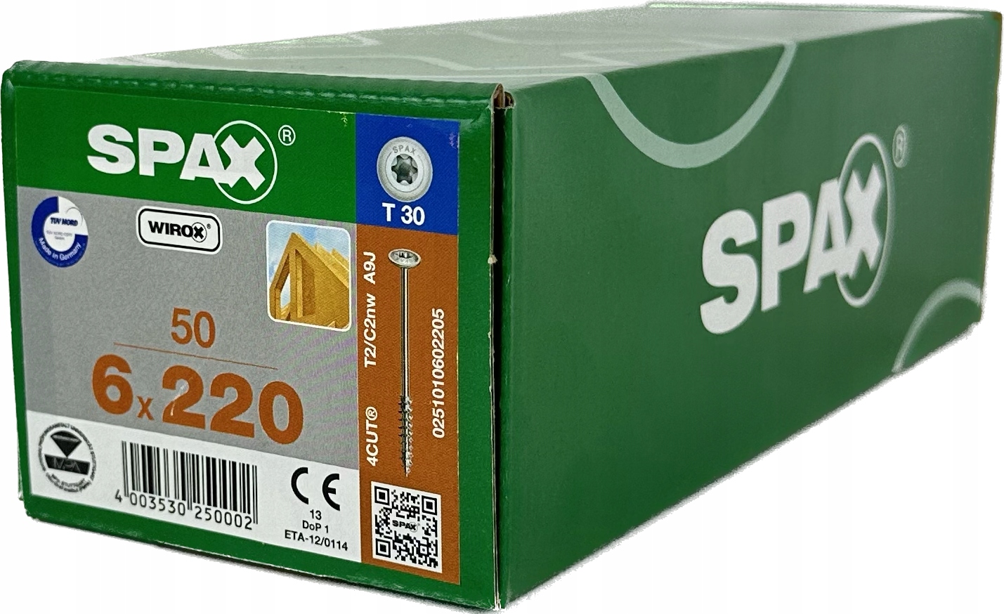 Univerzální šrouby pro dřevěné konstrukce 6x220 Spax Wirox Talíř 50 Ks