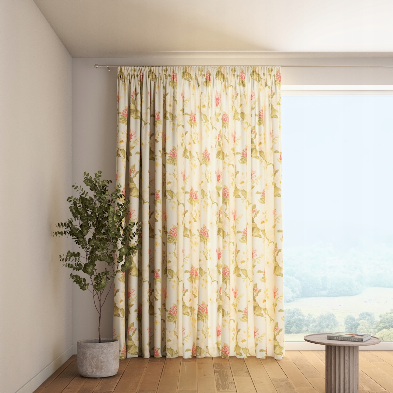 Záves na vlnitej páske 1 ks 130x260 cm žltý