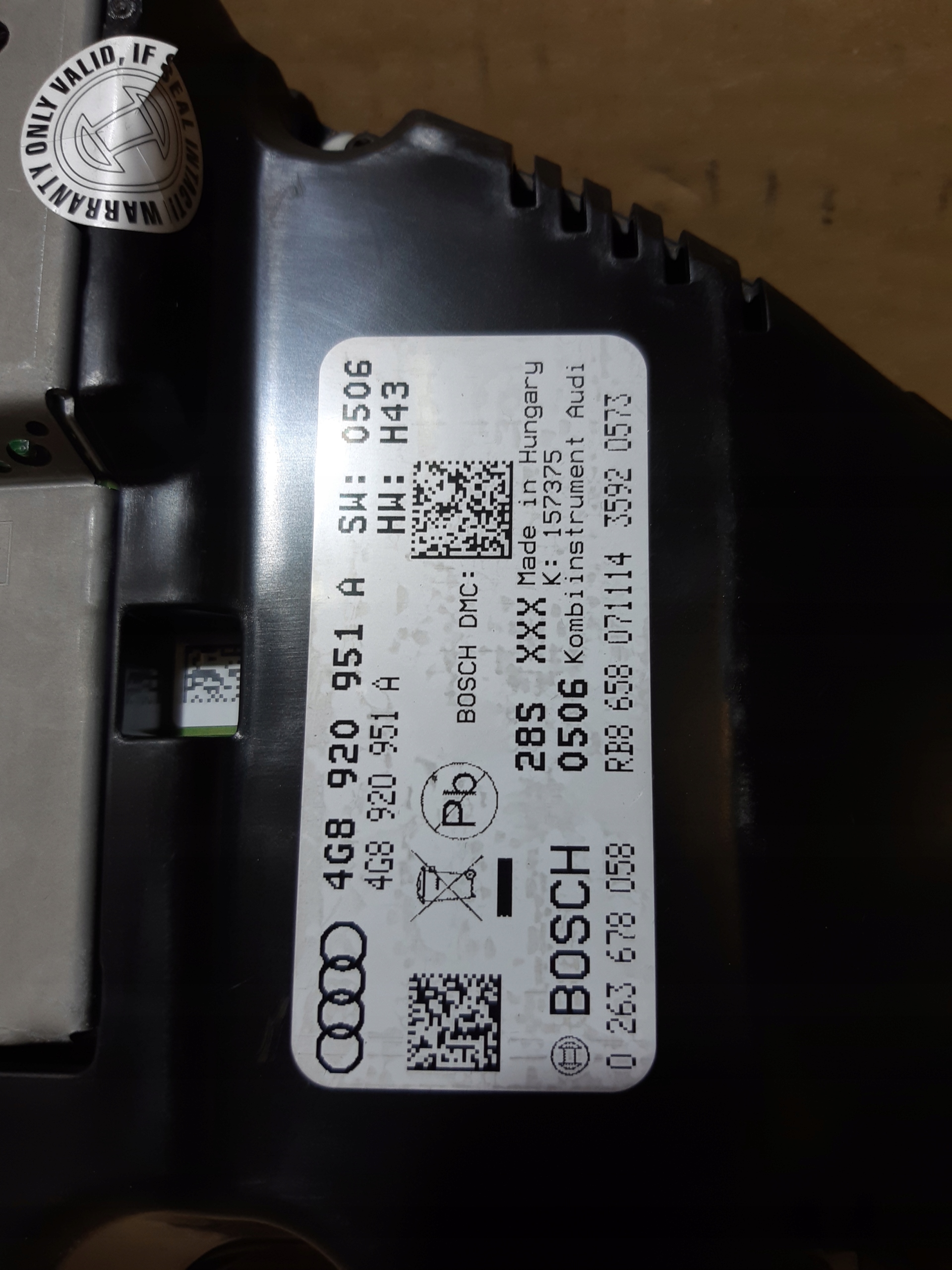 AUDI A6 C7 LIFT TDI dials dials UK 4G8920951A