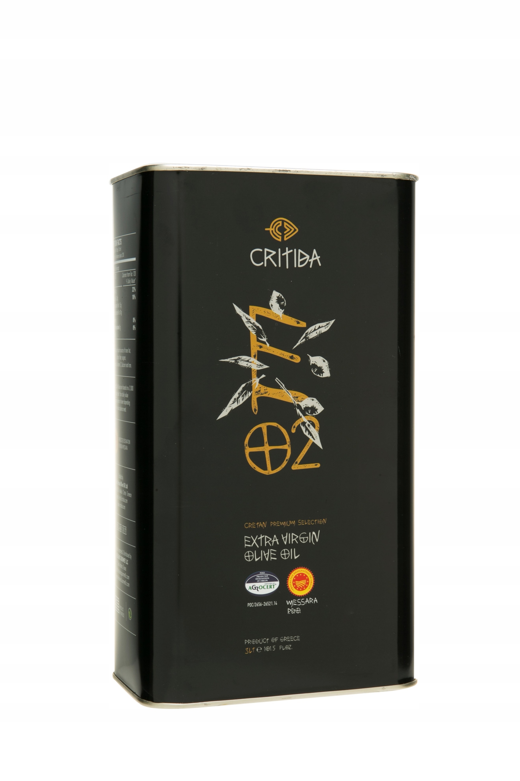 Oliwa z oliwek Messara Creta Critida Extra Virgin 0,2% Premium- 3 L puszka