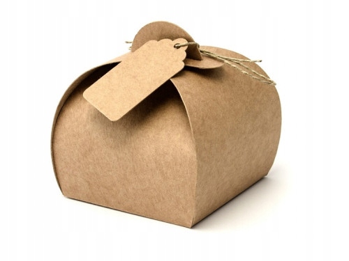 

Pudełeczka dla gości z zawieszkami kraft 10 szt.