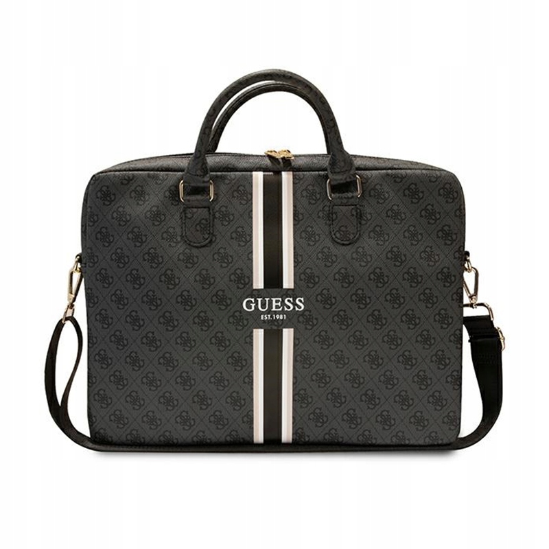 Guess 4G Printed Stripes Computer Bag – Taška na notebook 16" (černá)
