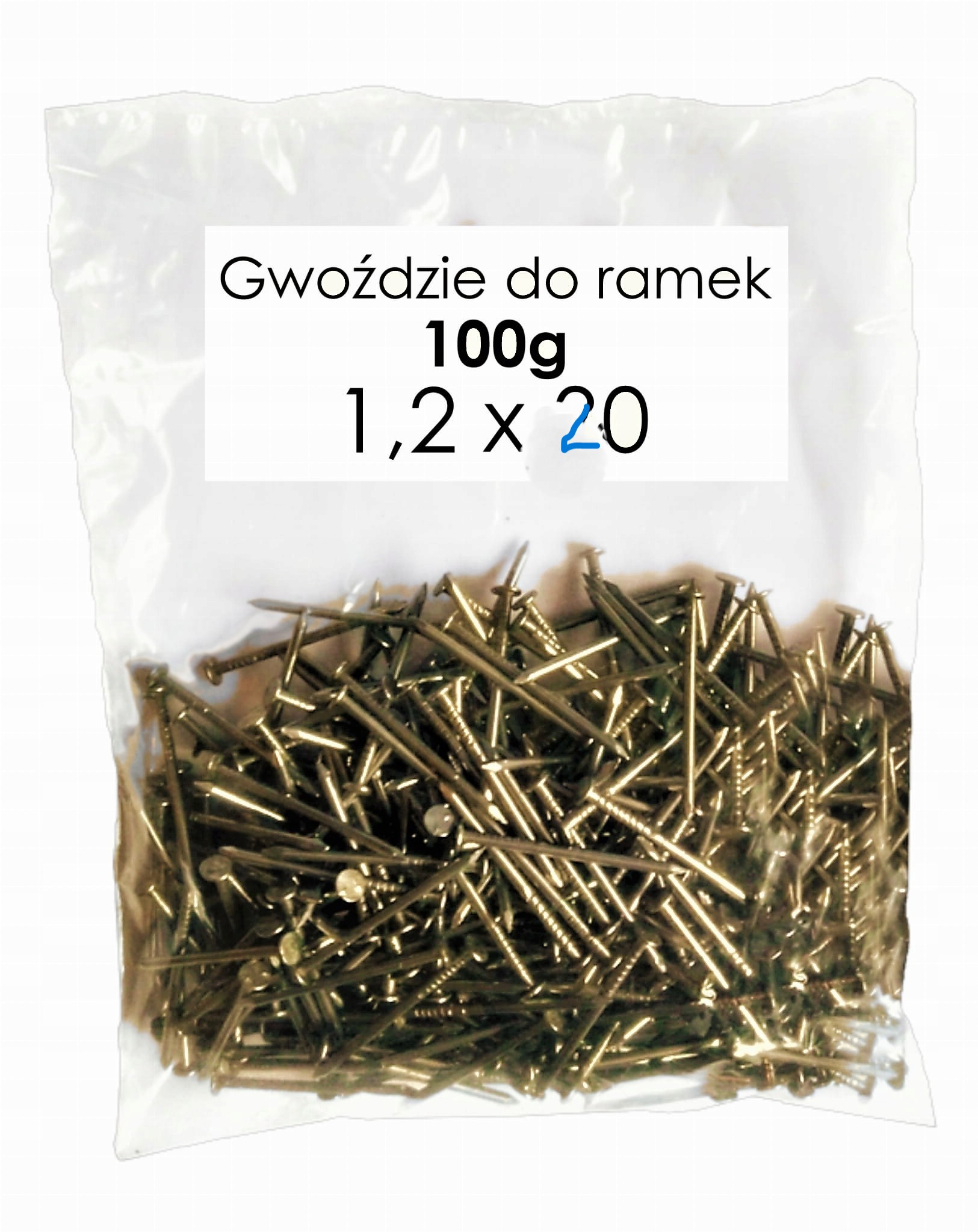 GWOŹDZIE 1,2x20 opakowanie 100gr do zbijania RAMEK
