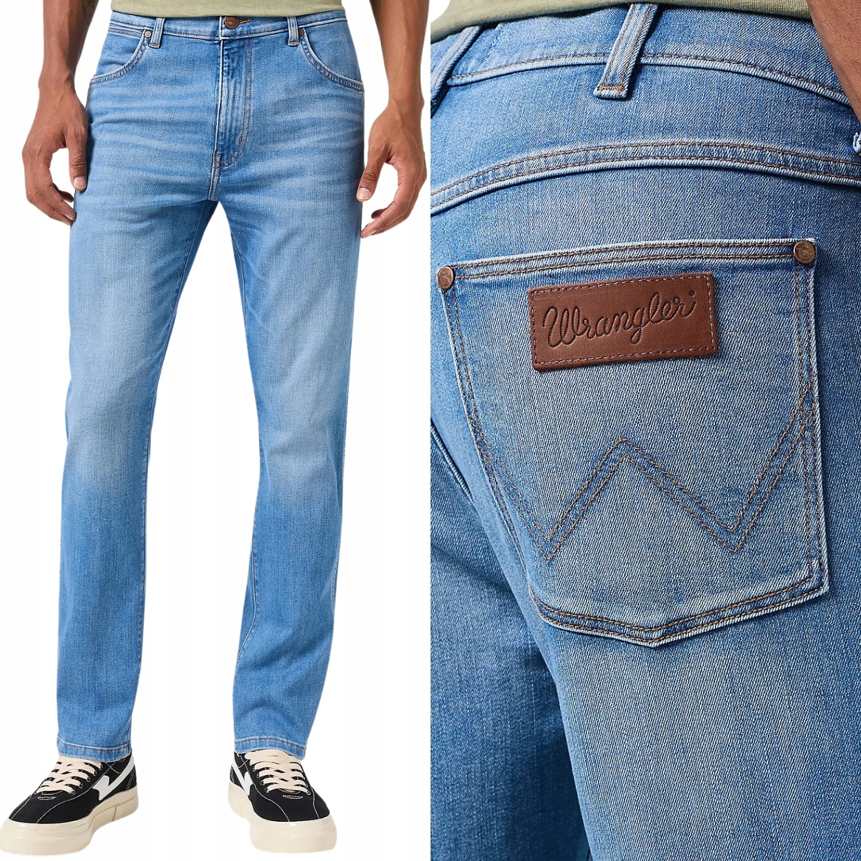 Wrangler Larston slim Reflections tenké teplé džínové kalhoty W36 L32