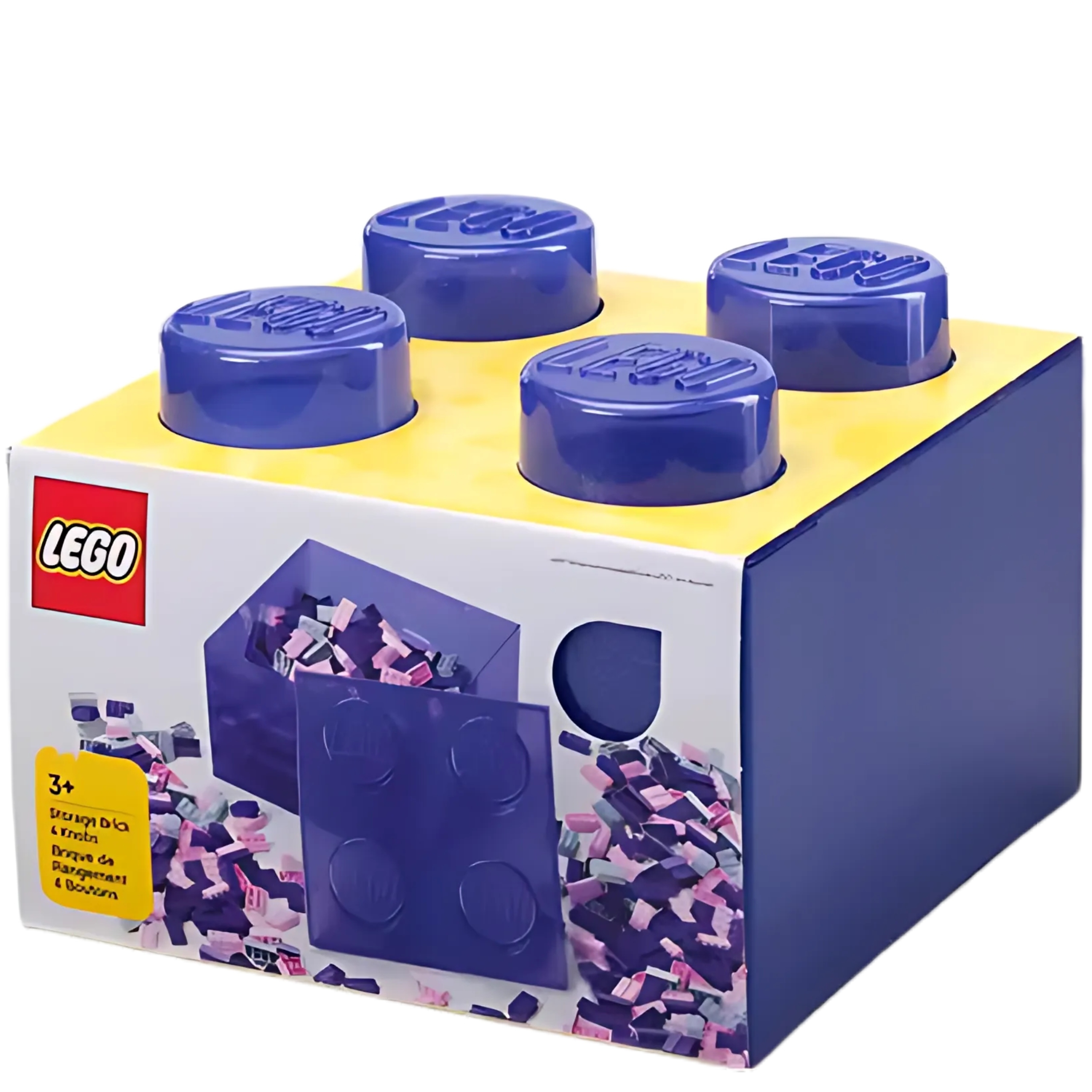 Lego Průhledný plastový obal ve tvaru kostky Lego Brick4 Fialový