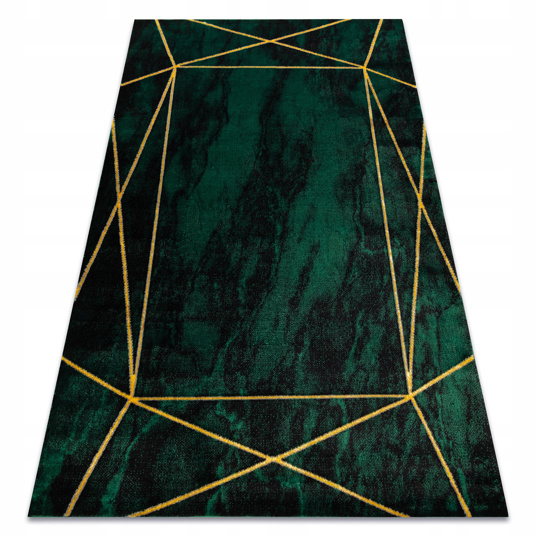 Dywan Emerald 180x270 cm geometryczny butelkowa zieleń złoty