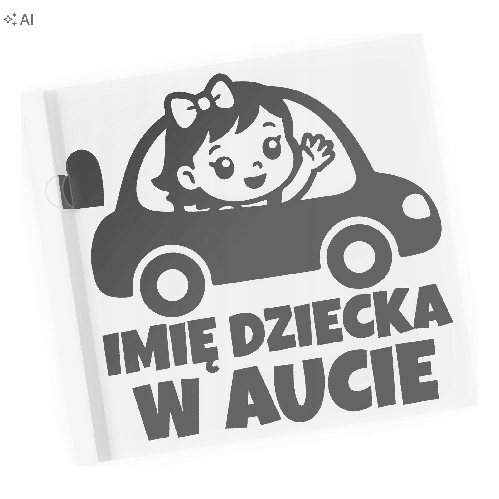 Naklejka na samochód Imię dziecka w aucie personalizowana Twoje imię Bobas