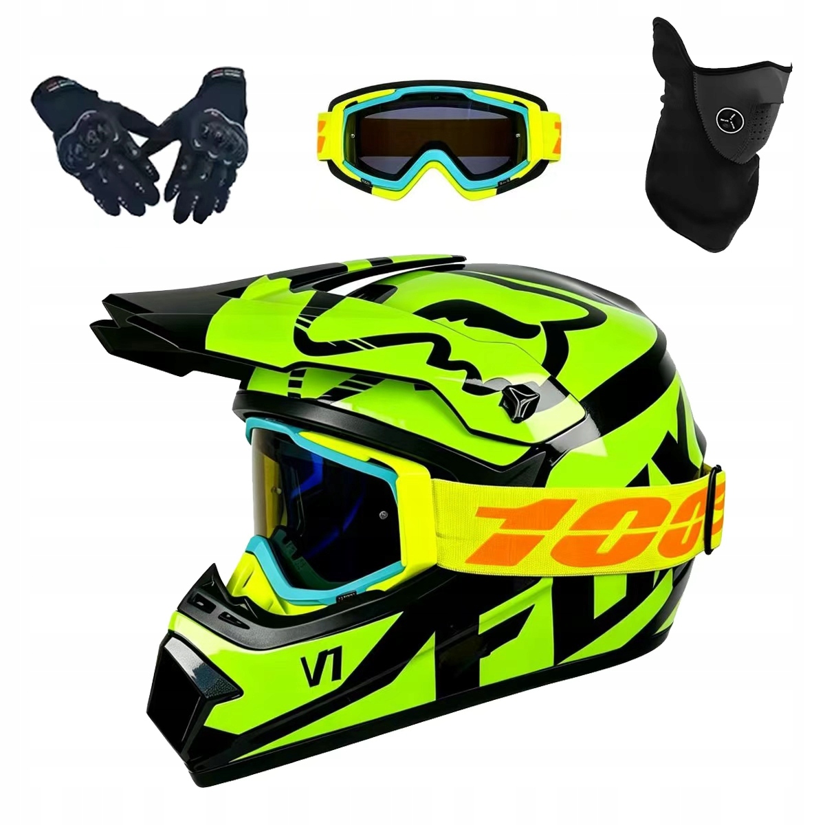 Helma Na Elektrickou Koloběžku Cross Enduro Quad Bmx Helma Brýle Rukavice S