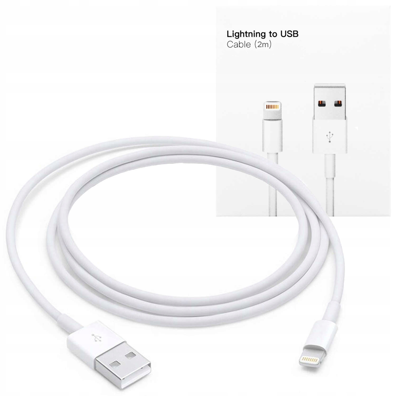 Kabel 2M Przewód Usb do Lightning Do Apple Iphone X Xs Se 11 12 13 14