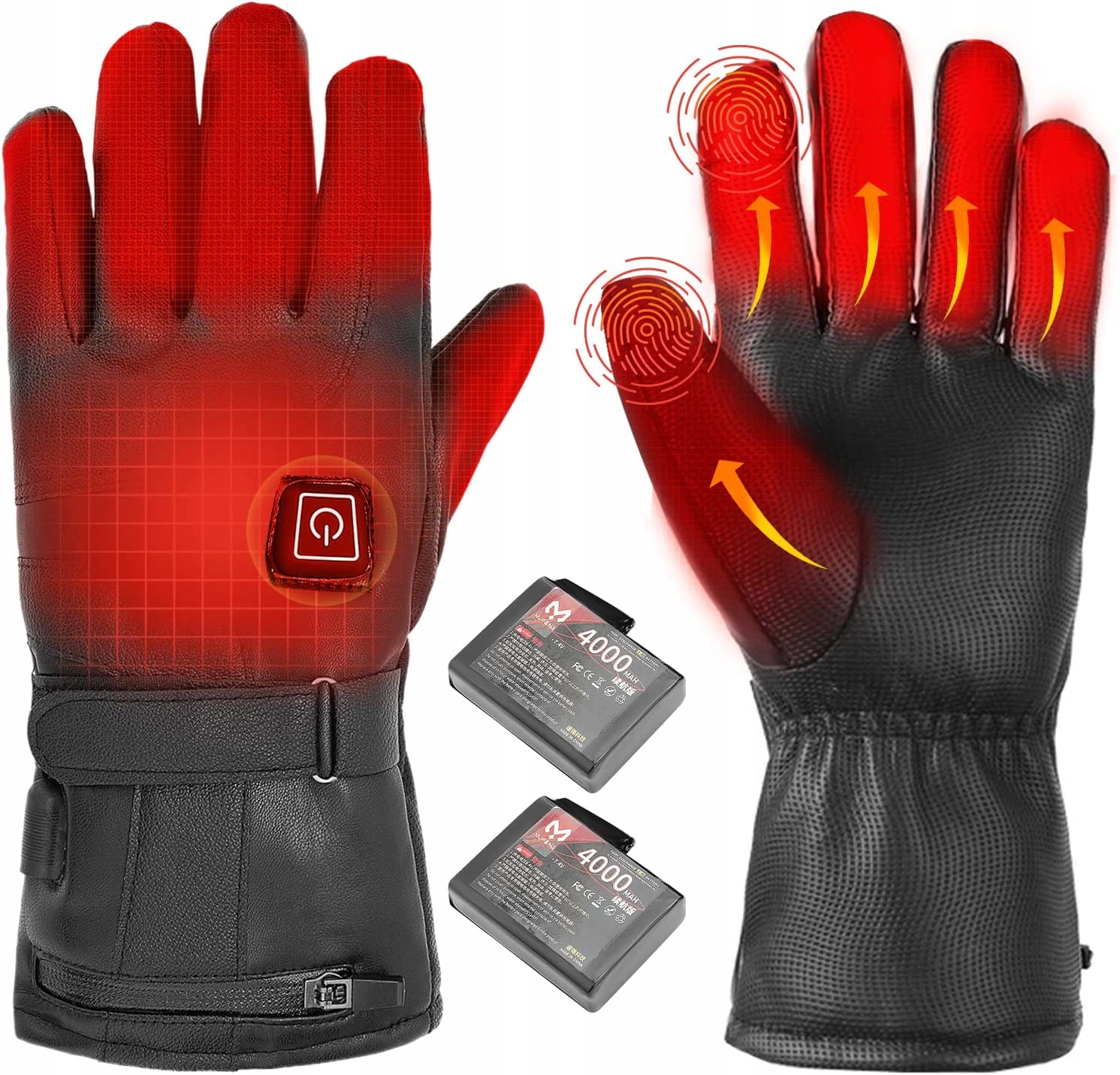 Ciepłe Rękwiczki Podgrzewane Motocyklowe Zimowe Narciarskie Akumulatory
