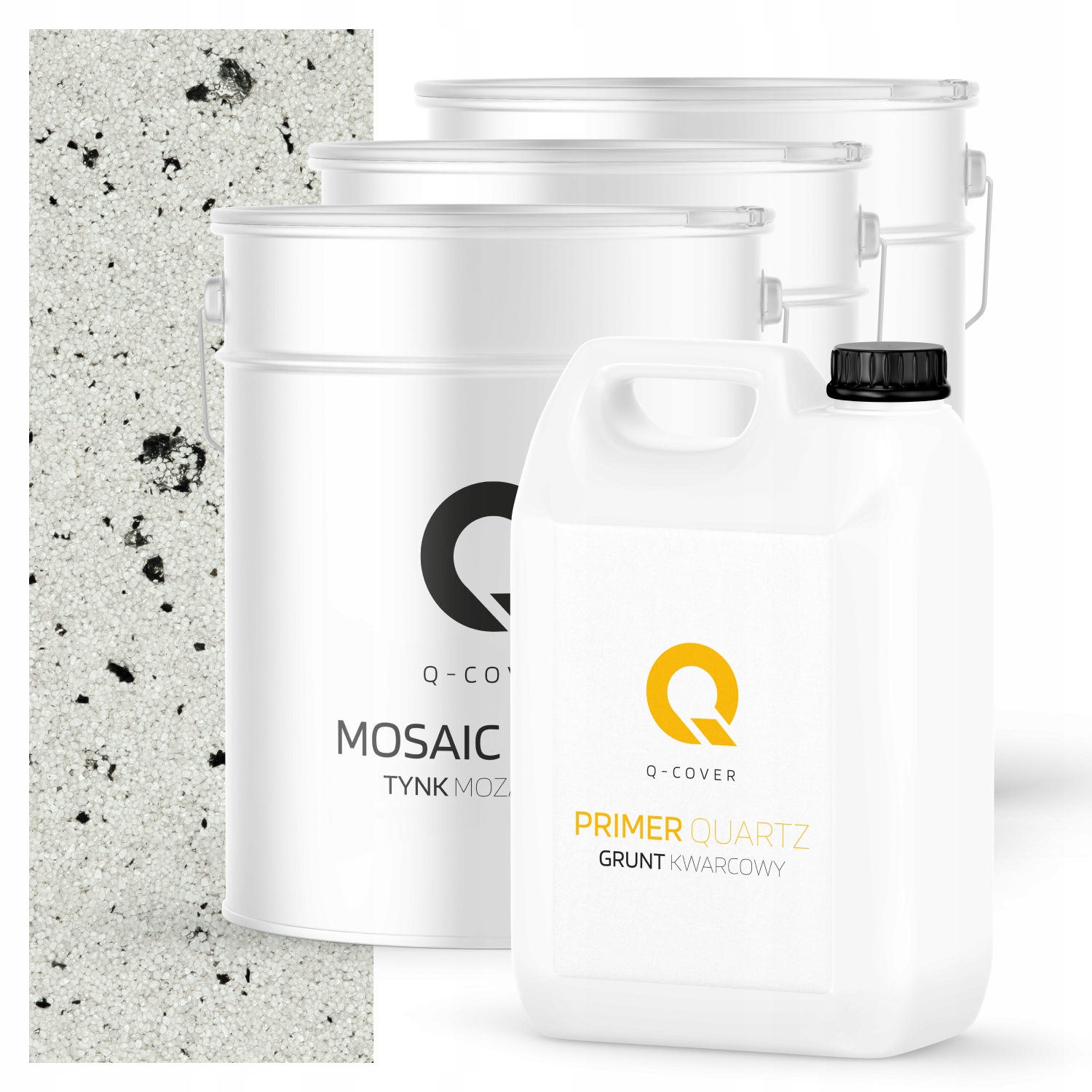 Mozaiková Omítka Bílá S Černou Mikou M02 Vnější Set 3x 12,5KG Zemina