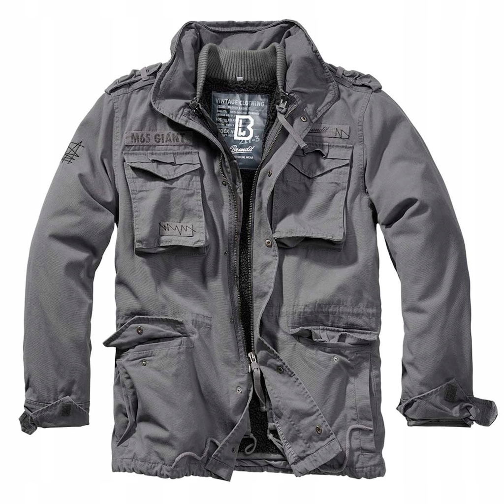 Kurtka męska wojskowa z kapturem Brandit M65 Giant Charcoal Grey XXL