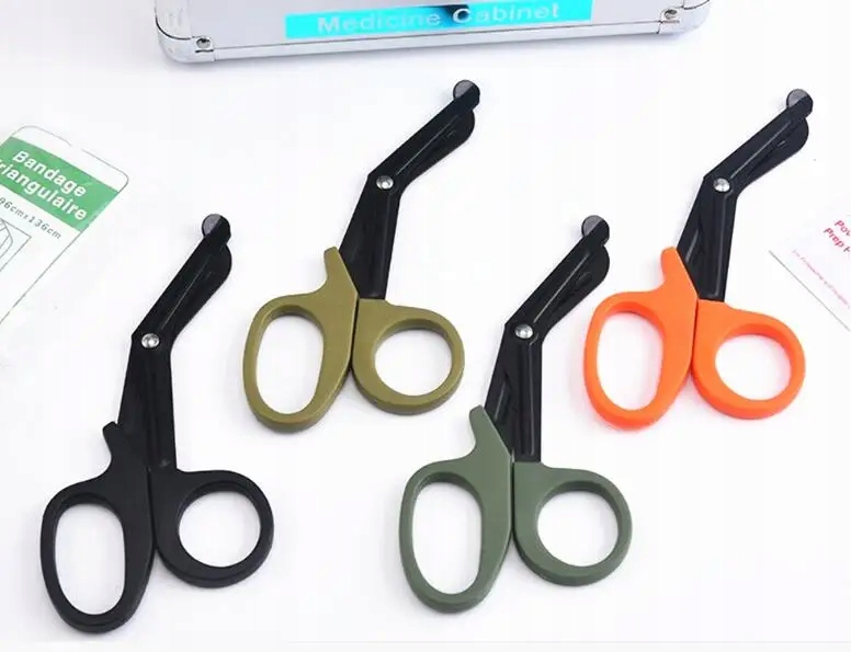 15cm 18cm 5 Pcs Multi-function Survival Scissors Medical First Aid Kit Kolor czarny