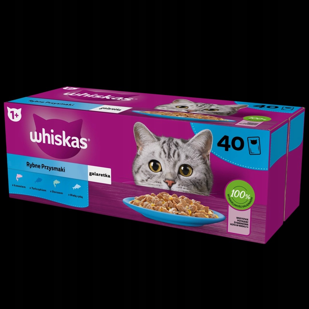 Levně Whiskas Adult sáčky 40 x 85 g Rybí pochoutky Mokré Krmivo Pro Kočky Whis