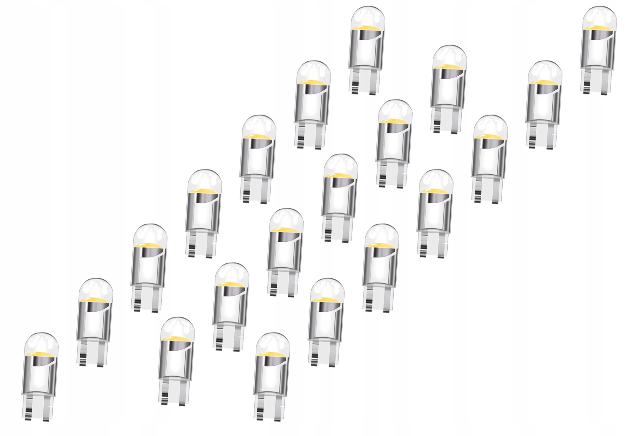 25x Żarówka Led W5W T10 Cob 360° Krystaliczna Postojowe Clear White 1W 12V