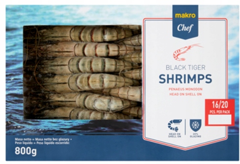 Levně Metro Chef Tygří krevety zmrazené 800 g (16 20 kusů)